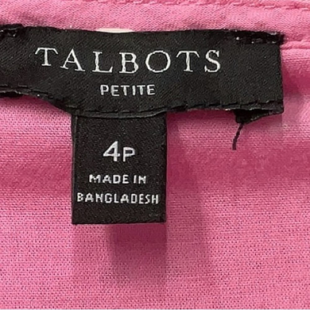 Talbots Petite Pink Top - Solid Lightweight Fabric - image 3
